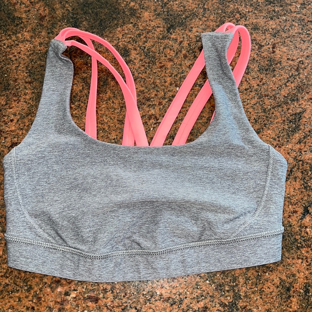 LULULEMON XS Grey Pink bra top. Perfect condition!!